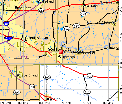 Piperton, TN map