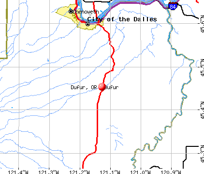 Dufur, OR map