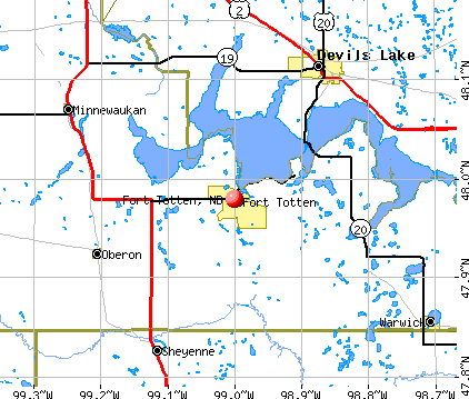 Fort Totten, ND map