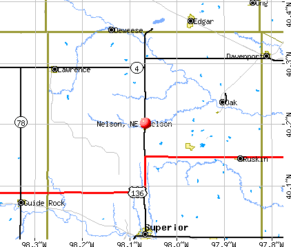 Nelson, NE map
