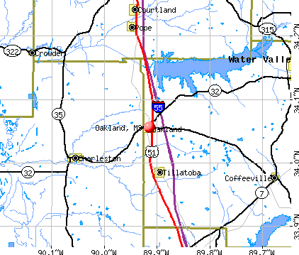 Oakland, MS map