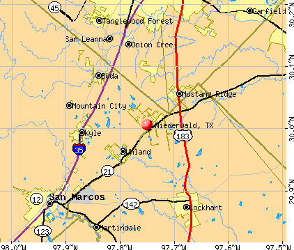 Niederwald, TX map