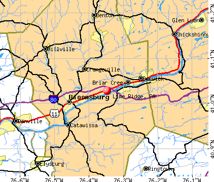 Lime Ridge, PA map