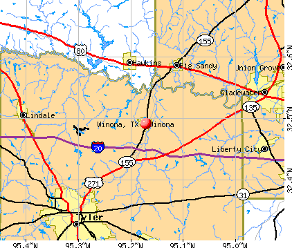 Winona, TX map