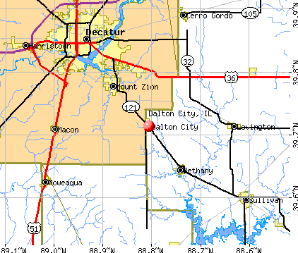 Dalton City, IL map