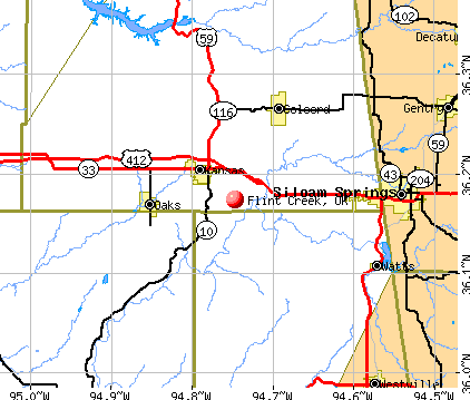 Flint Creek, OK map