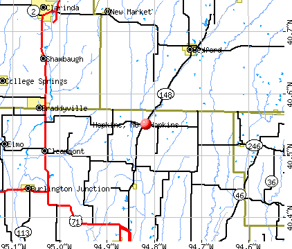 Hopkins, MO map