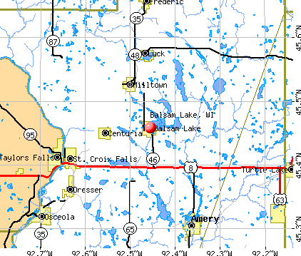 Balsam Lake, WI map