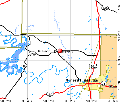 Graford, TX map