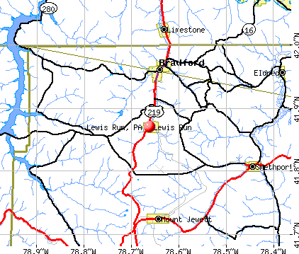 Lewis Run, PA map