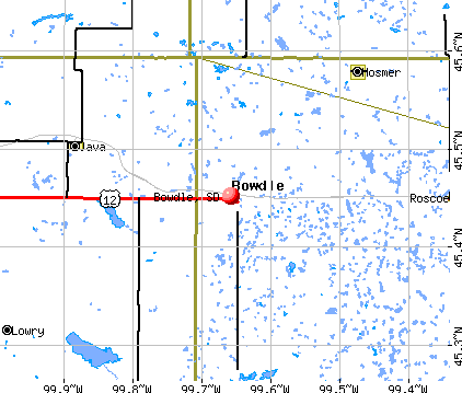 Bowdle, SD map