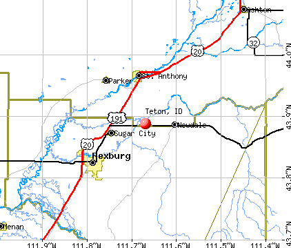 Teton, ID map