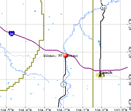 Wibaux, MT map