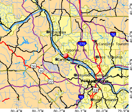 Osborne, PA map