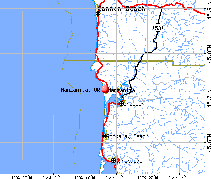 Manzanita, OR map