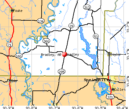 Bradley, AR map