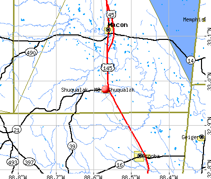 Shuqualak, MS map