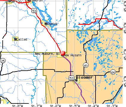 New Auburn, WI map
