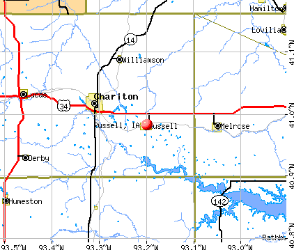 Russell, IA map