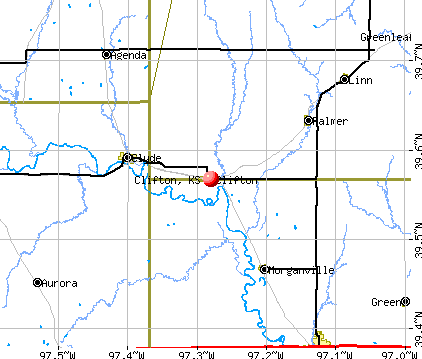 Clifton, KS map