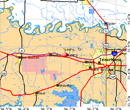 Leary, TX map