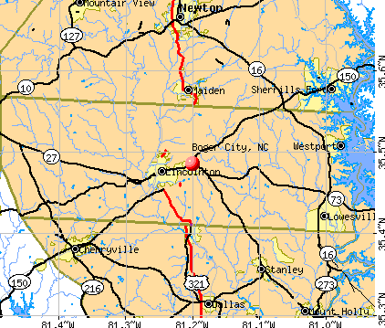 Boger City, NC map