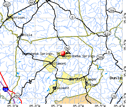 Beersheba Springs, TN map