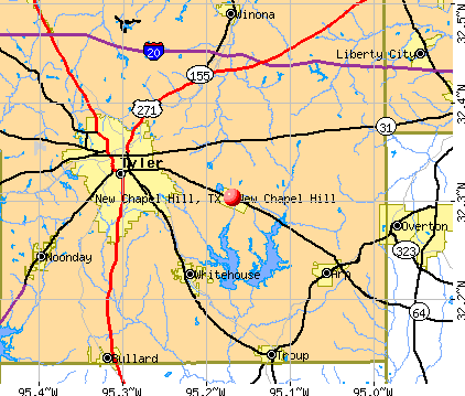 New Chapel Hill, TX map