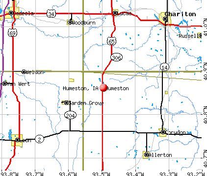 Humeston, IA map