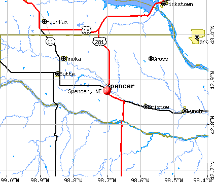 Spencer, NE map