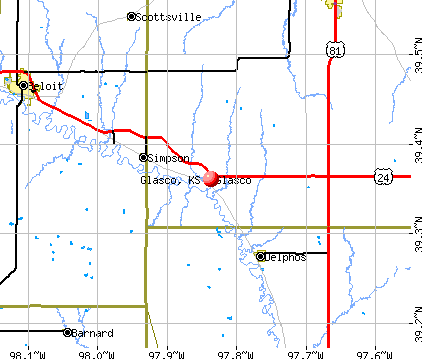Glasco, KS map