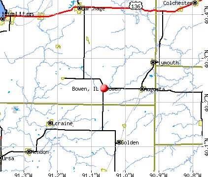Bowen, IL map