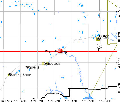 Ray, ND map