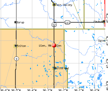 Ulen, MN map