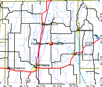 Ridgeway, MO map