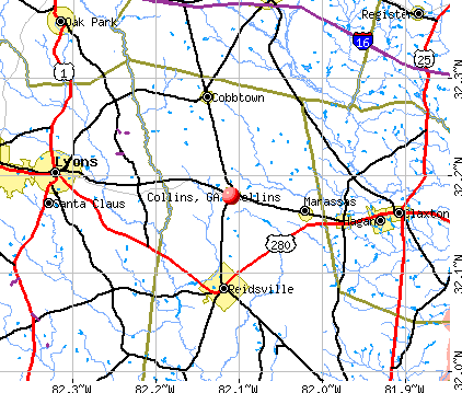 Collins, GA map