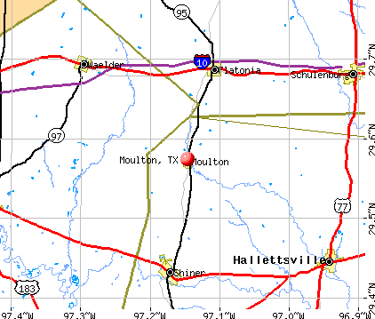 Moulton, TX map