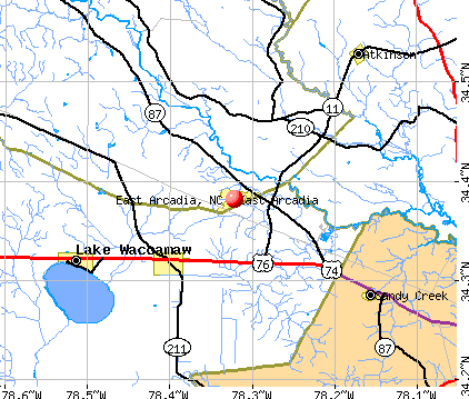 East Arcadia, NC map