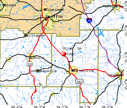 Milner, GA map