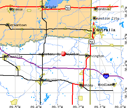 Hoyleton, IL map