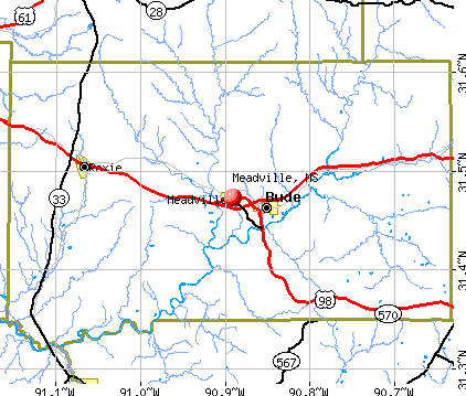 Meadville, MS map