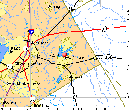 Hallsburg, TX map