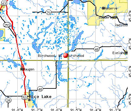Birchwood, WI map