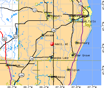 Adell, WI map
