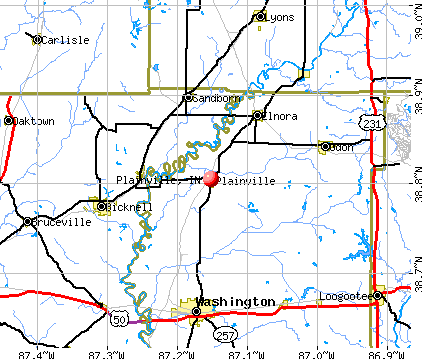 Plainville, IN map