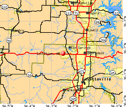 Tontitown, AR map
