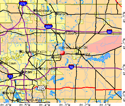 Brady Lake, OH map