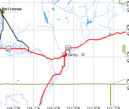Carey, ID map