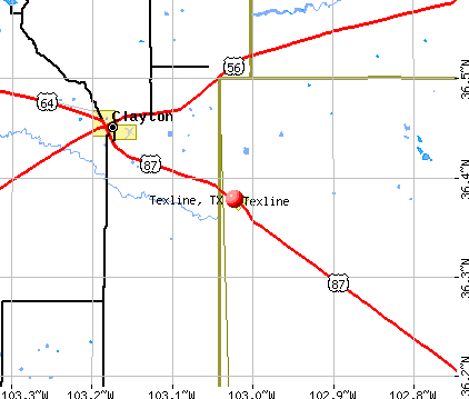 Texline, TX map