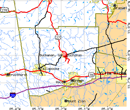 Buchanan, GA map
